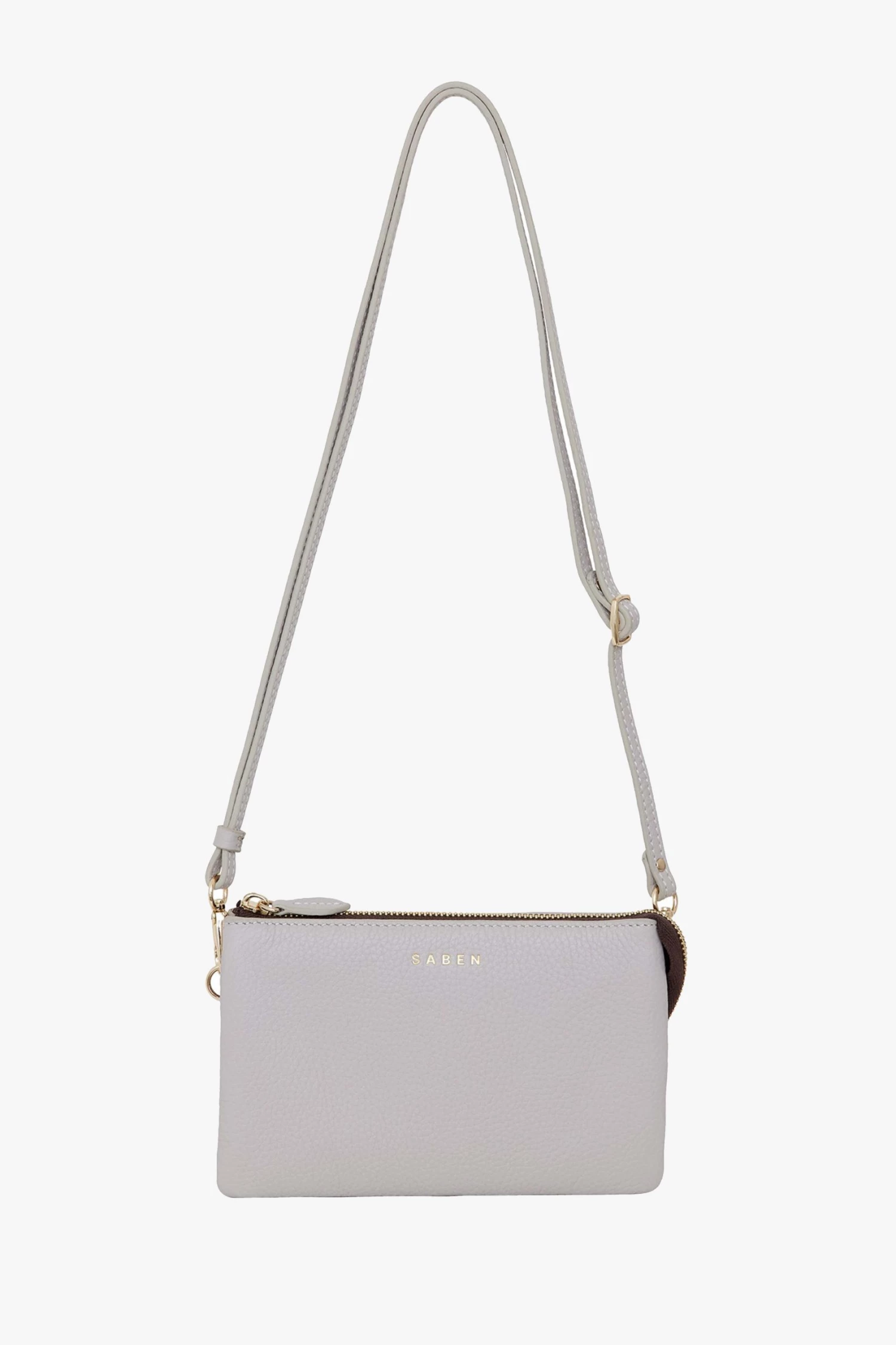 SABEN Bags Tilly Multi Pocket Glacier Leather Crossbody Clutch Support Local