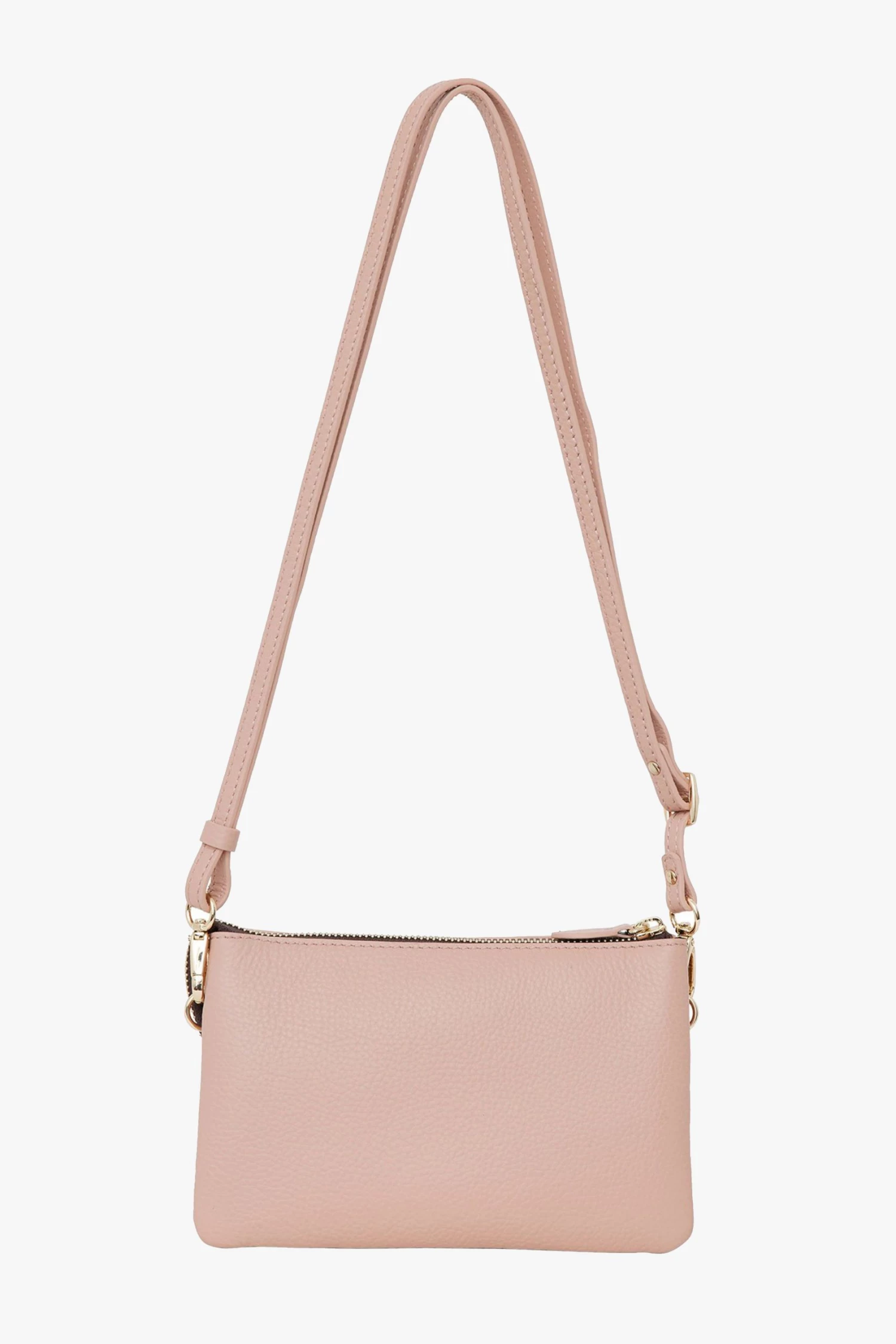 SABEN Bags Tilly Multi Pocket Tea Rose Leather Crossbody Clutch The Edit