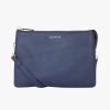 SABEN Bags Tilly's Big Sis Crossbody Navy Leather Large Clutch Support Local