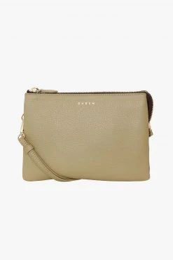 SABEN Bags Get The Look Tilly's Big Sis Crossbody Tussock Pale Green Leather Large Clutch