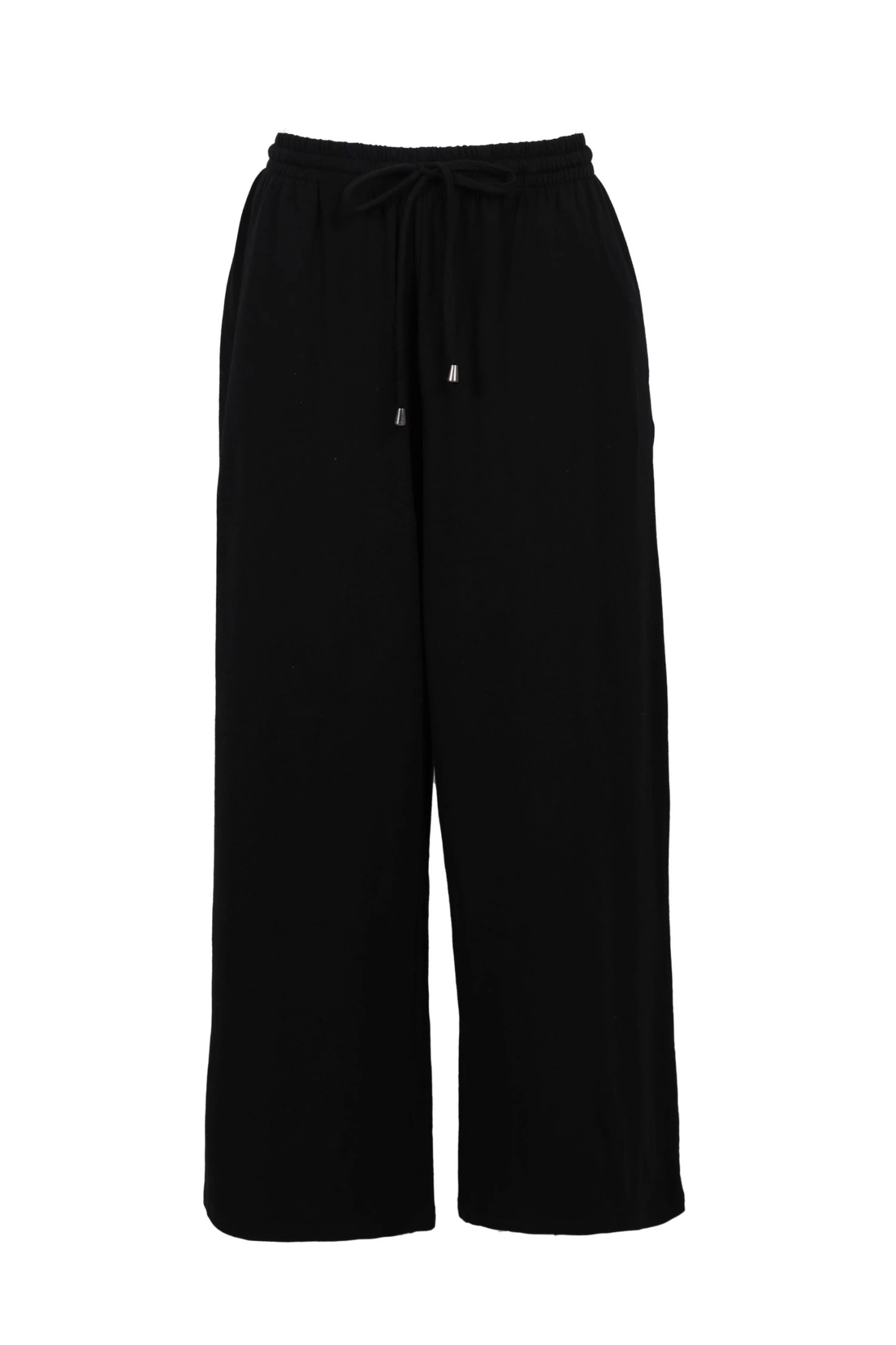 Among The Brave Time Out Black Wide Leg Stretch Jersey Relaxed Pant