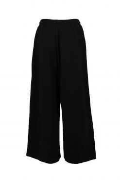 Among The Brave Time Out Black Wide Leg Stretch Jersey Relaxed Pant