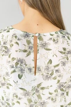 Among The Brave New In Lucid Garden Ivory Sheer Puff Sleeve Tiered Maxi Dress