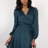 Among The Brave New In Fresh Take Dark Forest LS Wrap Dress