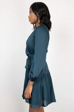 Among The Brave New In Fresh Take Dark Forest LS Wrap Dress