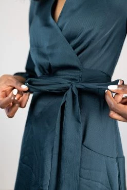 Among The Brave New In Fresh Take Dark Forest LS Wrap Dress