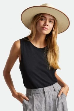 Brixton Hats & Beanies Jo Straw Rancher Natural Fedora Hat