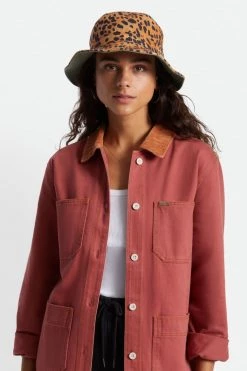 Brixton Hats & Beanies Petra Reversible Military Olive Leopard Bucket Hat