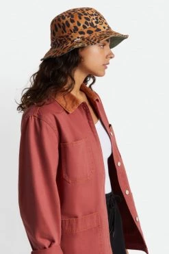Brixton Hats & Beanies Petra Reversible Military Olive Leopard Bucket Hat