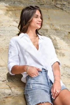 Ivy + Jack Ultimate White LS Linen Shirt Tops & Tees