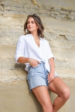 Ivy + Jack Ultimate White LS Linen Shirt Tops & Tees