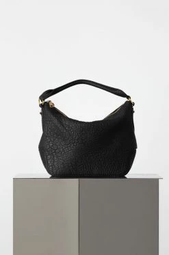 Vash Dani Black Bubble Leather Hobo Bag Bags & Wallets
