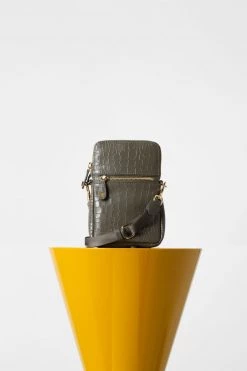 Vash Bags & Wallets Ibiza Military Green Croc Crossbody