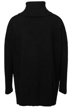 Among The Brave Vital Black Soft Fine Gauge Relaxed Roll Neck Knit
