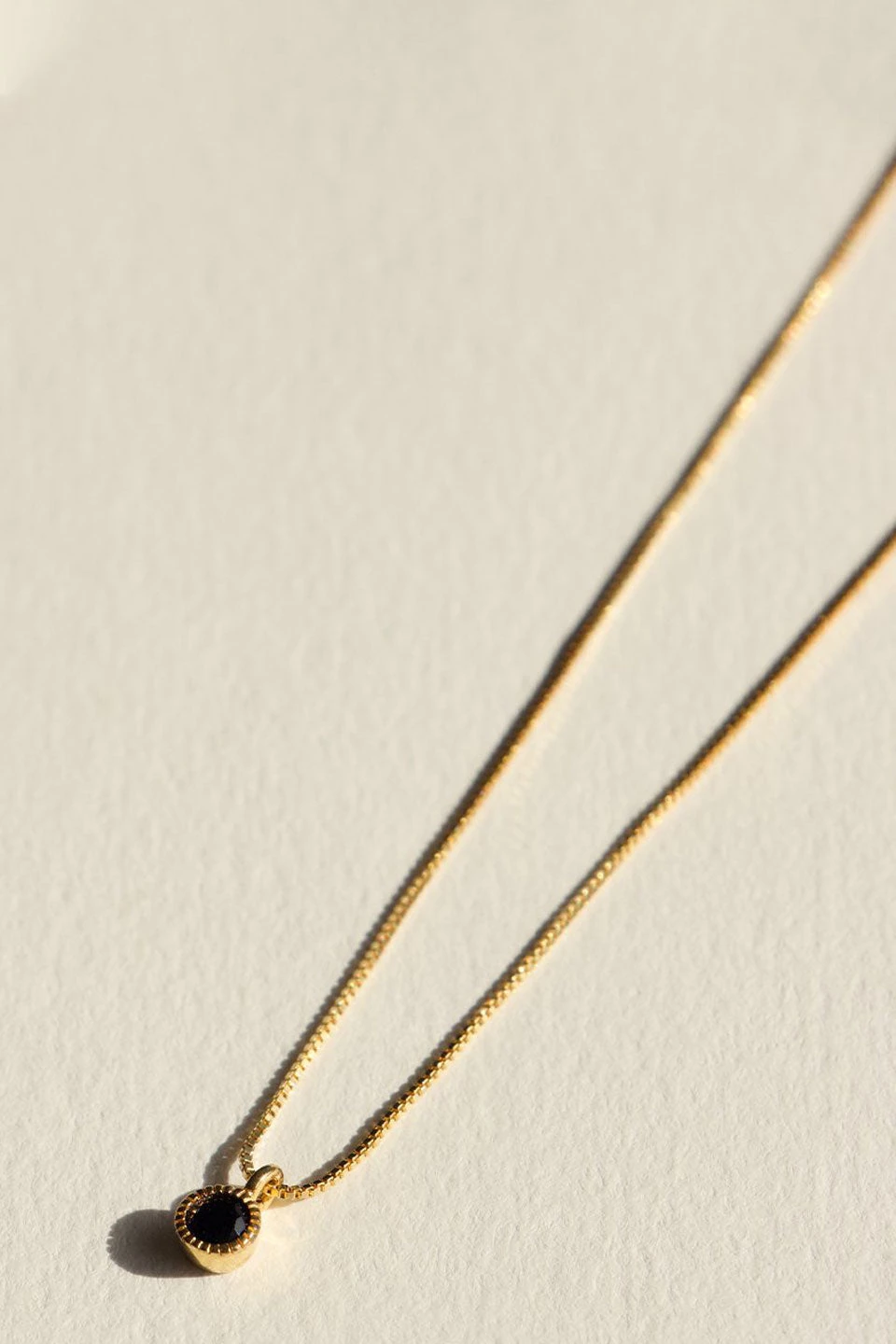 Brie Leon 925 Redondo Drop Necklace Gold Plated Black Stone Drop Detail Jewellery