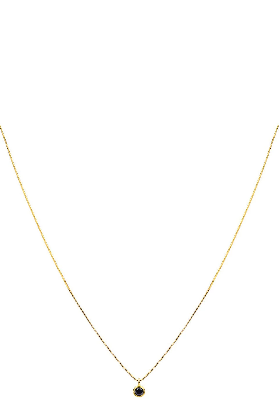 Brie Leon 925 Redondo Drop Necklace Gold Plated Black Stone Drop Detail Jewellery