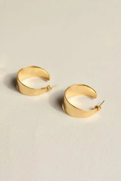 Brie Leon Jewellery Sabana Gold Wide Stud Hoop Earrings
