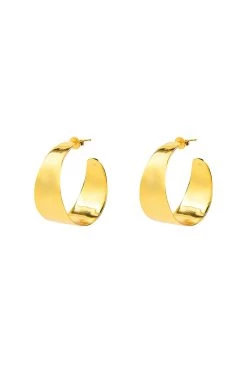 Brie Leon Jewellery Sabana Gold Wide Stud Hoop Earrings