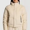 Huffer Womans 9 To 5 Lunar White Cord Puffer Jacket Jackets & Coats