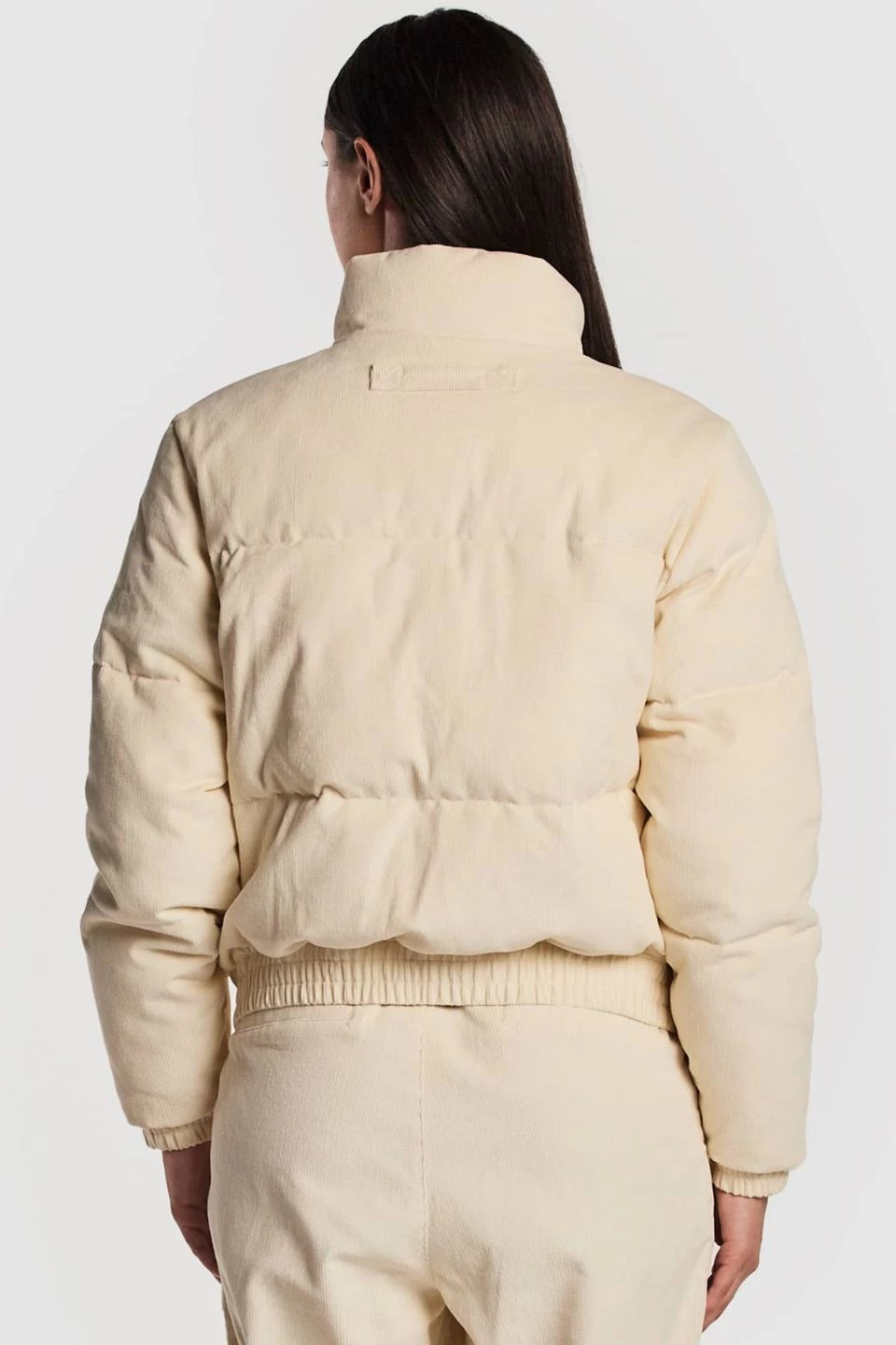 Huffer Womans 9 To 5 Lunar White Cord Puffer Jacket Jackets & Coats