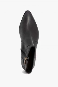 Nude New In Willow Black Leather Ankle Boot With Side Zip