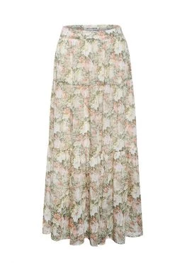 Ivy + Jack Skirts Willow Ivory Floral Tiered Midi Skirt