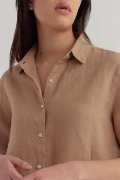 Assembly Xander LS Camel Linen Shirt New In