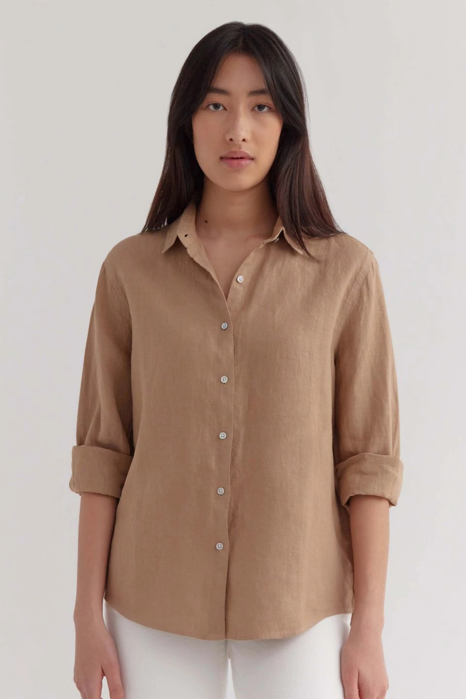 Assembly Xander LS Camel Linen Shirt New In