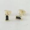 Sophie You Rock Rectangle Studs Black Gold Jewellery