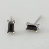 Sophie You Rock Rectangle Studs Black Silver
