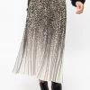 Billie The Label Sunlight Grey Leopard Fade Pleated Midi Skirt New In