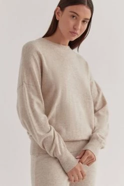 Assembly Cotton Cashmere Lounge Sweat Oat Marle New In