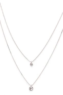 Pilgrim Jewellery Lucia Pi Silver Double Necklace With Crystals