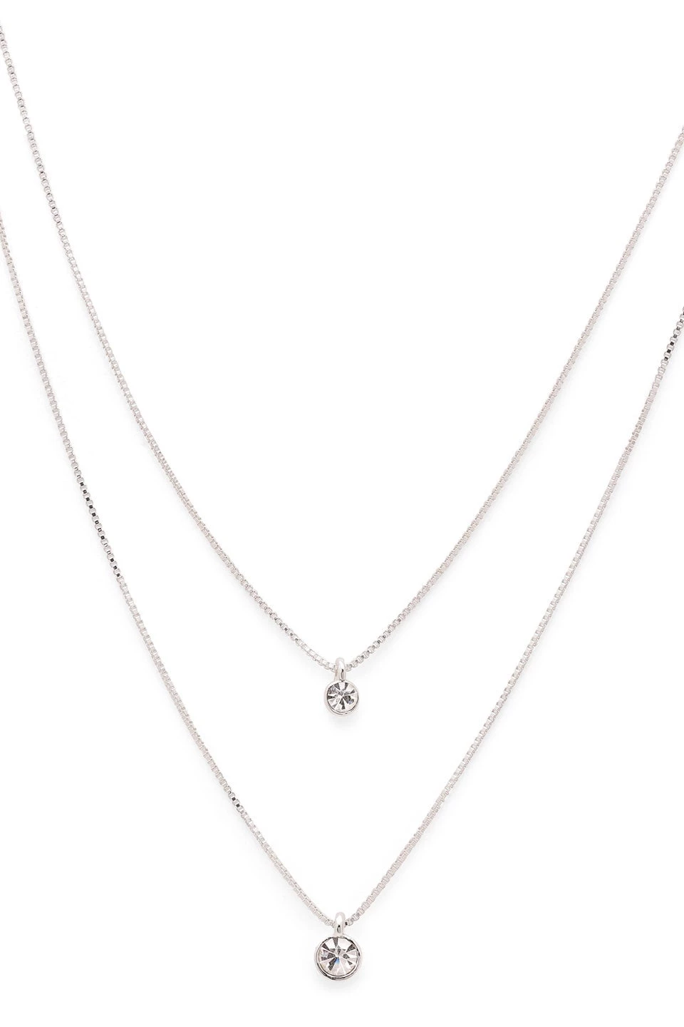 Pilgrim Jewellery Lucia Pi Silver Double Necklace With Crystals