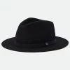 Brixton Hats & Beanies Messer Packable Fedora Black Wool Felt Hat
