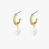 Silver Linings Get The Look Aada Pearl Gold Hoop Earrings