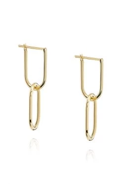 Linda Tahija Linked Hoop 14k Gold Plate Earrings Jewellery