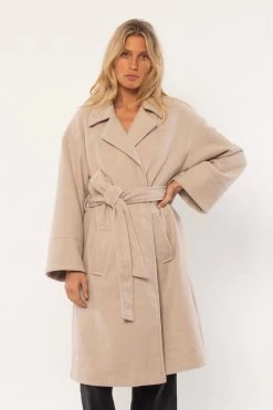 Amuse Society Asher Mushroom Stone Woven LS Coat