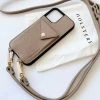 Holstere Manhattan Taupe Pebbled Leather IPhone Crossbody Case