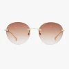 Prive Revaux Eyewear Bohemian Round Hone Gold Sunglasses