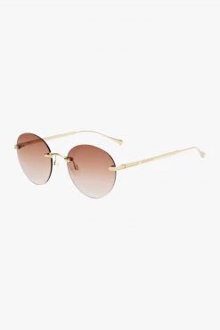 Prive Revaux Eyewear Bohemian Round Hone Gold Sunglasses