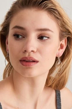 Ania Haie Chain Reaction Cable Link Large Fine Silver Hoop Earrings