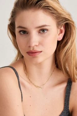 Ania Haie Chain Reaction T Bar 40cm Gold Necklace