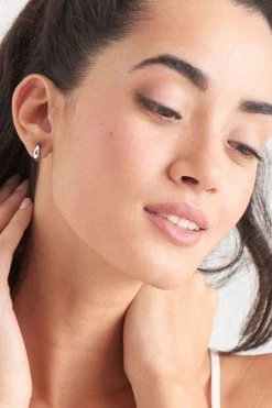 Ania Haie Luxe Minimalism Huggie Silver Hoop Earrings Jewellery