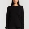 Huffer Knitwear Merino LS Black Laneway Tee
