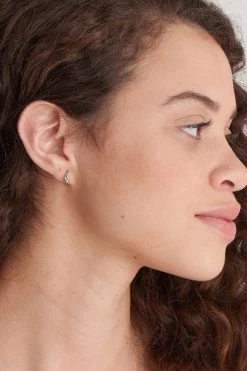 Ania Haie Forget Me Knot Huggie Hoop Silver 12mm Earrings Jewellery