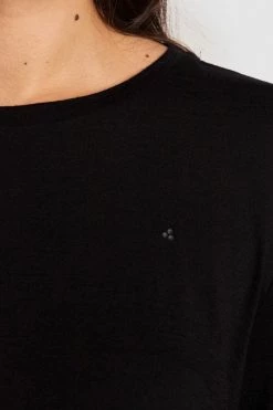 Huffer Knitwear Merino LS Black Laneway Tee