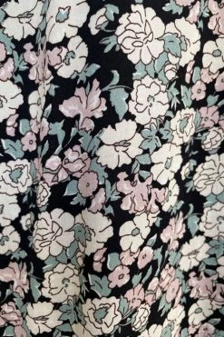 Ketz-Ke Divvy Black Ditsy Crew Neck LS Top