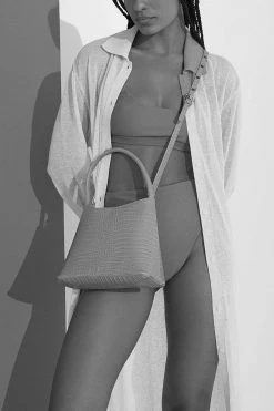 Brie Leon Chloe Top Handle Biscuit Baby Croc Bag