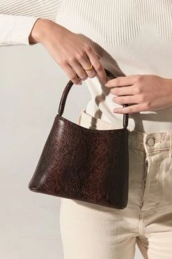 Brie Leon Mini Chloe Dark Brown Snake Skin Bag Bags & Wallets